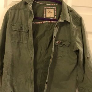 Military jacket with floral trim